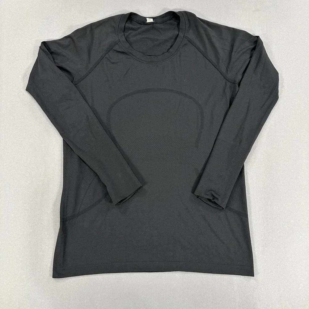 Lululemon Shirt Womens 12 Black Swiftly‎ Tech Long Sleeve Athletic Top Running